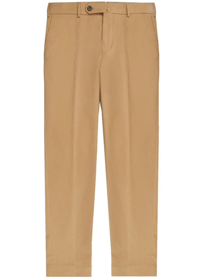 Incotex Tan Straight-Leg Casual Cotton Trousers