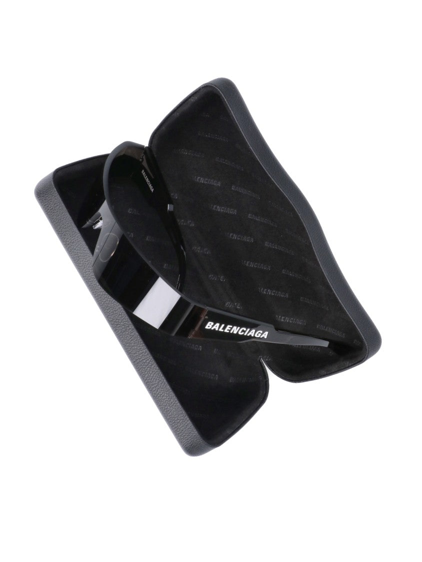 Balenciaga Wraparound Black Sunglasses With Continuous Lens Design