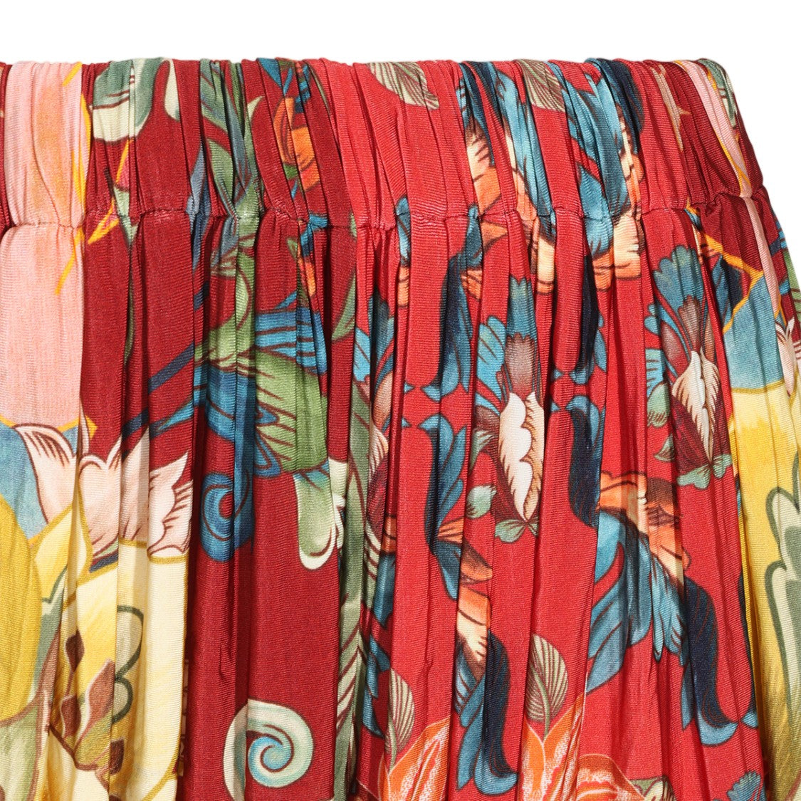 Farm Rio Multicolored Floral Pleated Midi Skirt