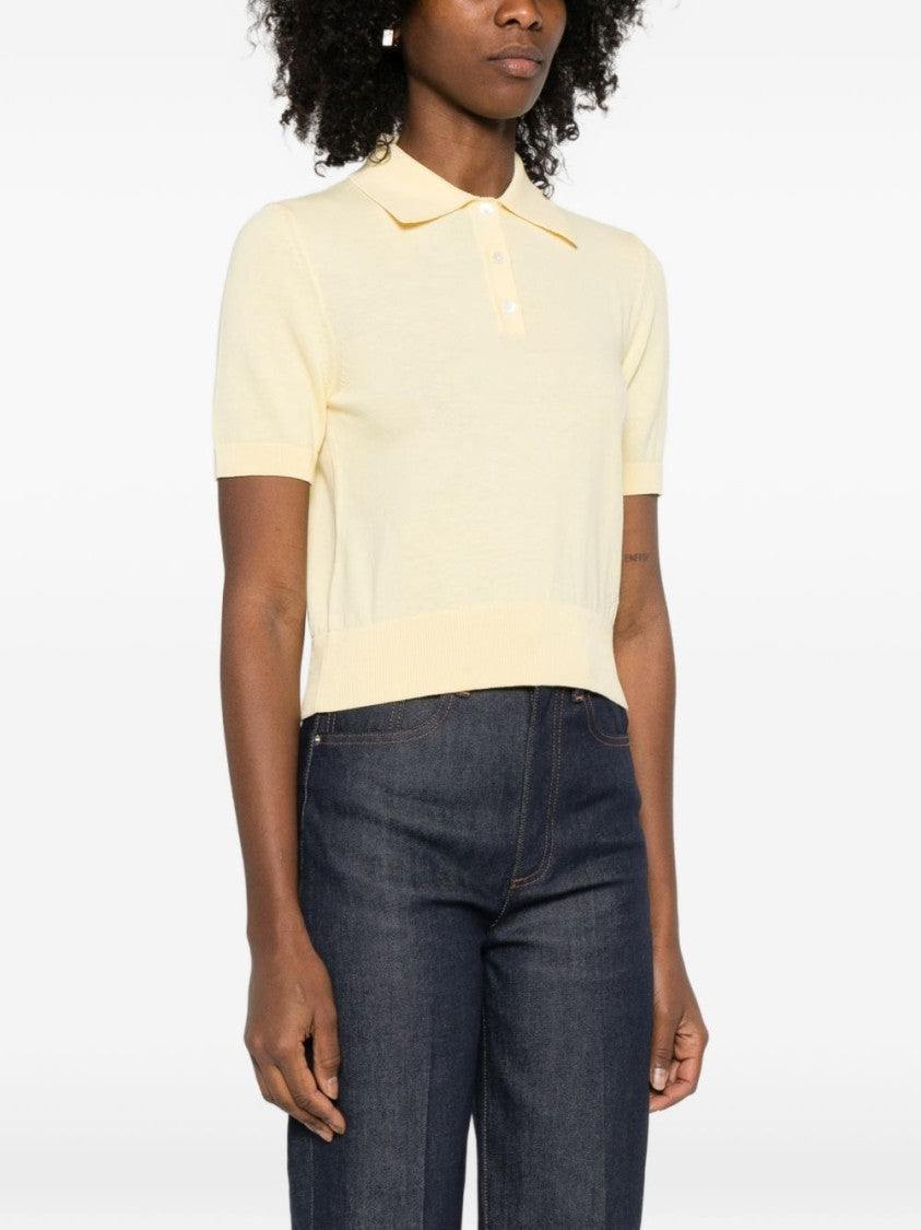 A.P.C. Cropped Polo Shirt With Classic Collar