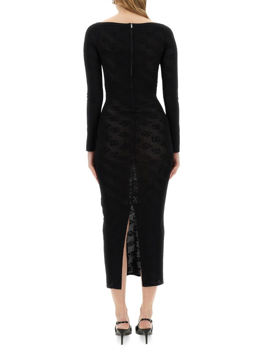 Dolce & Gabbana Jacquard Logo Sheath Dress