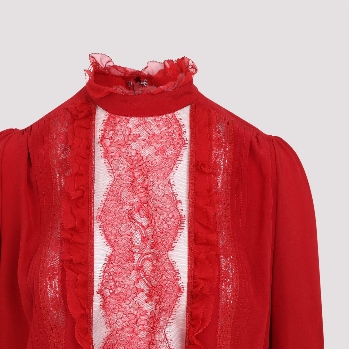 Valentino Silk Top With Ruffled Collar