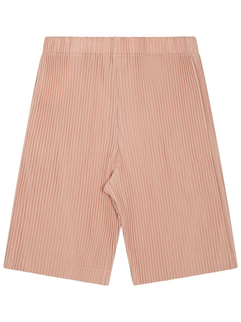 Homme Plissé Issey Miyake Pleated Neutrals Shorts With Elastic Waistband
