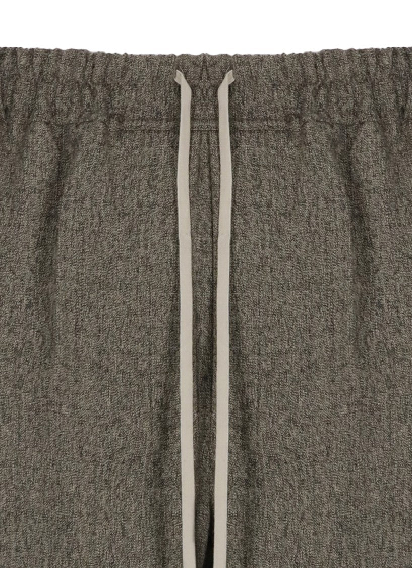 Rick Owens Straight Leg Wool Trousers With Elastic Waistband And Hidden Closure