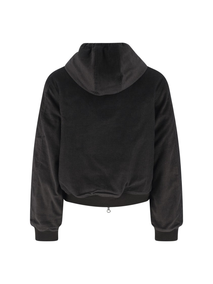 Our Legacy Brown Cropped Textured Corduroy Jacket