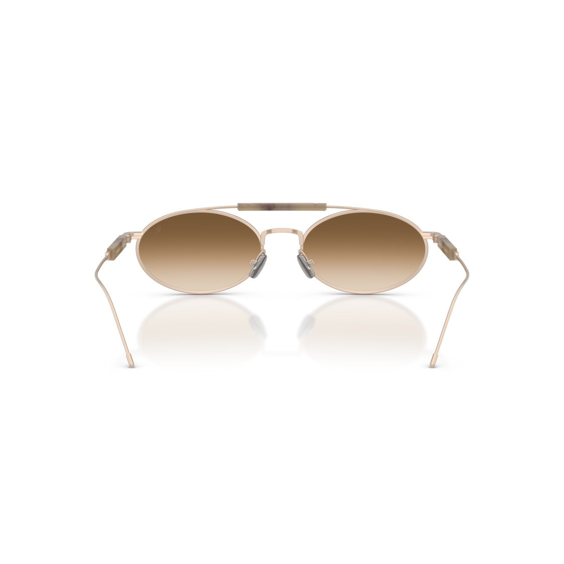 Brunello Cucinelli 0Bc2013st Oval Titanium Sunglasses With Gradient Brown Lenses