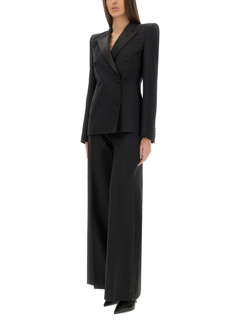 Alexander Mcqueen Double-Breasted Jacket With Voluminous Shoulders