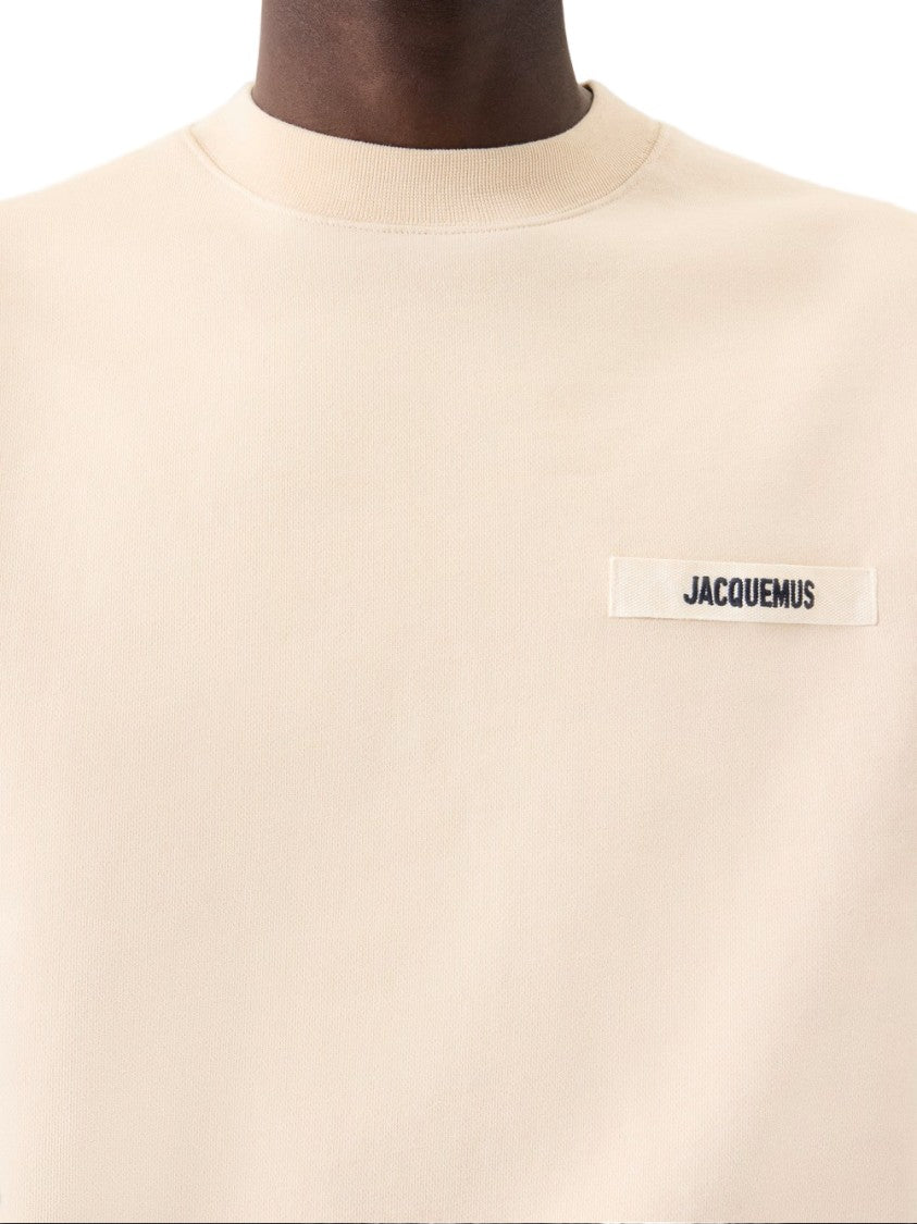 Jacquemus Long-Sleeve Organic Cotton Sweatshirt With Gros-Grain Logo
