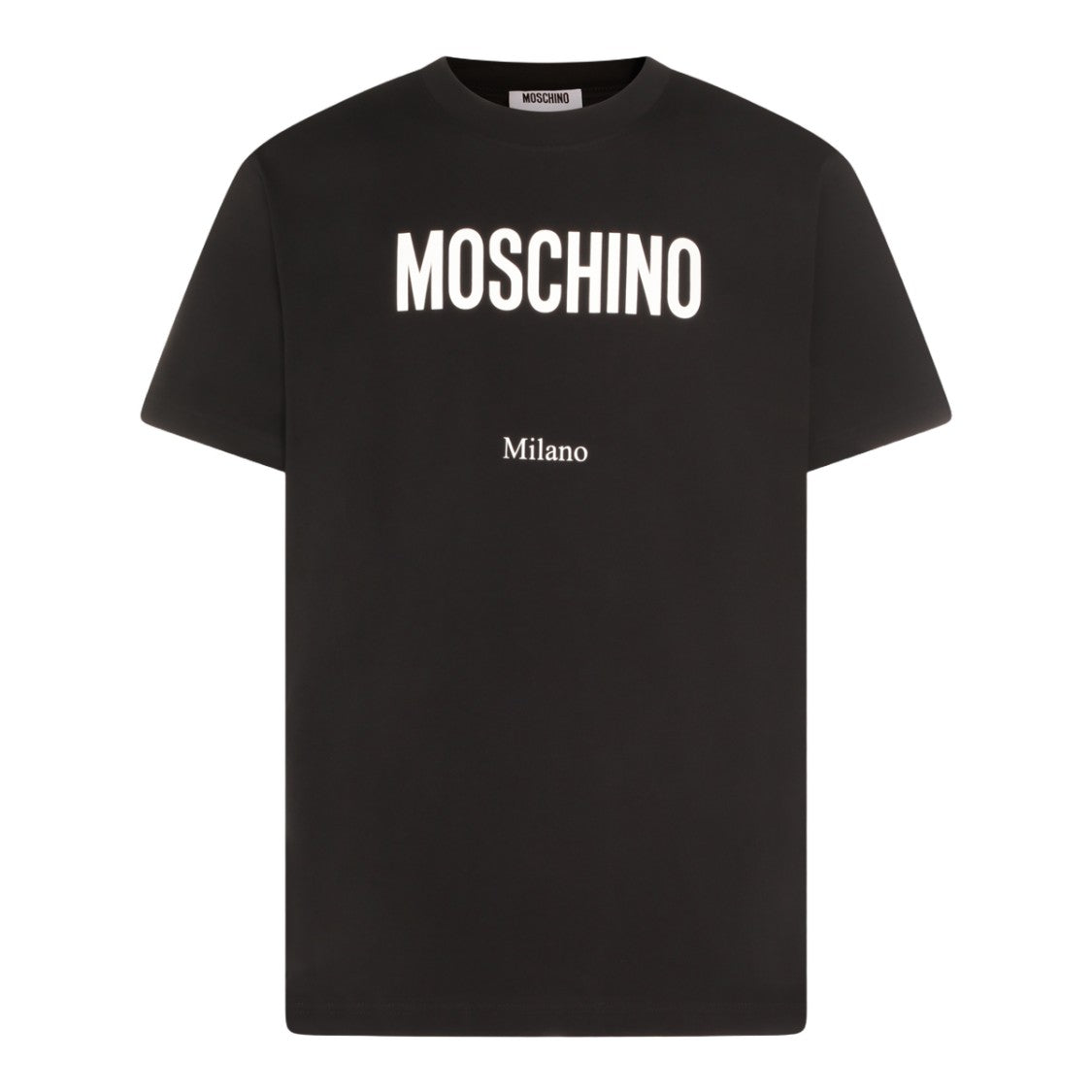 Moschino Short-Sleeve Black T-Shirt With Bold Logo Design