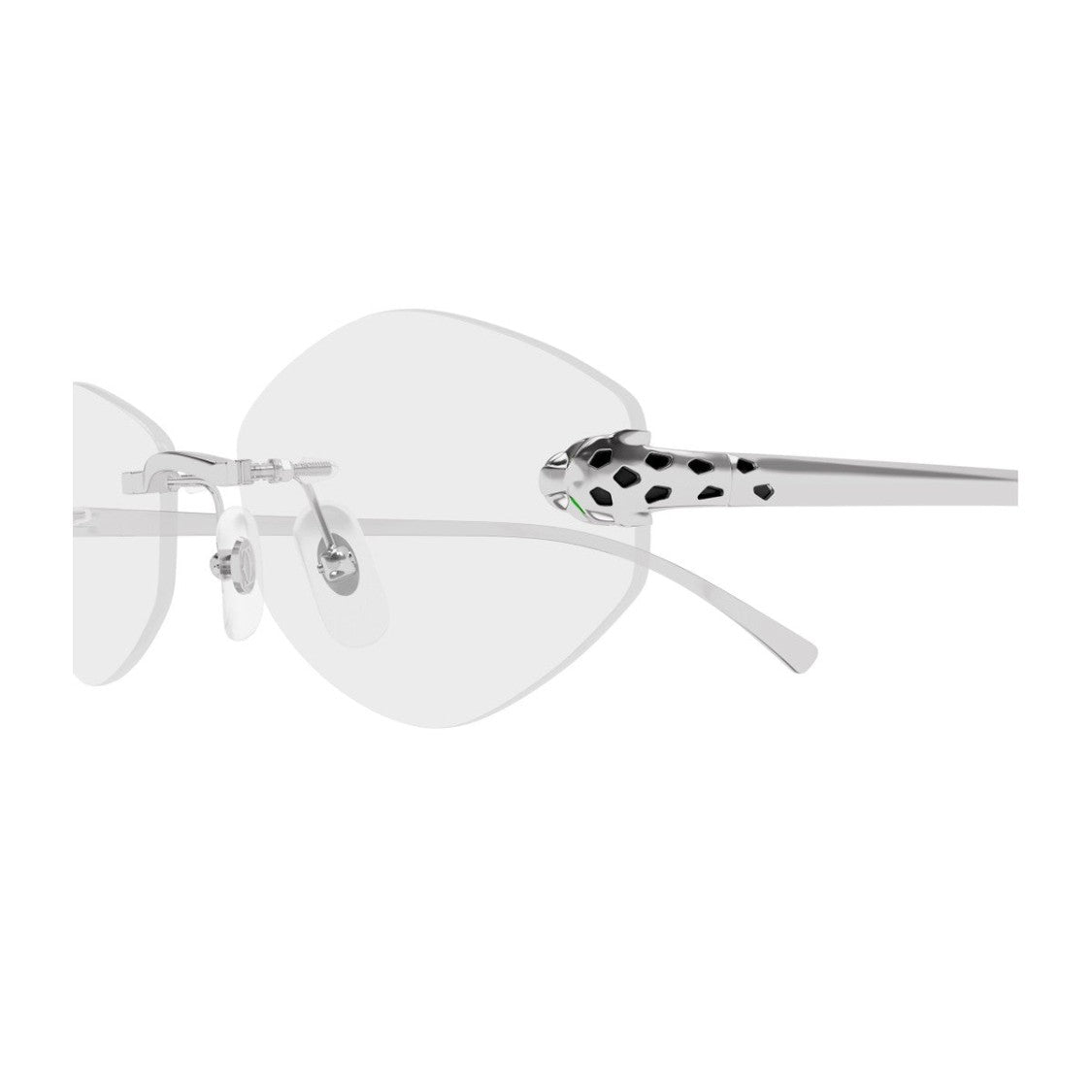 Cartier Silver Panthere De Cartier Geometric Rimless Sunglasses