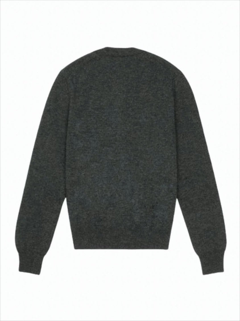 Comme Des Garçons Dark Grey Wool Cardigan
