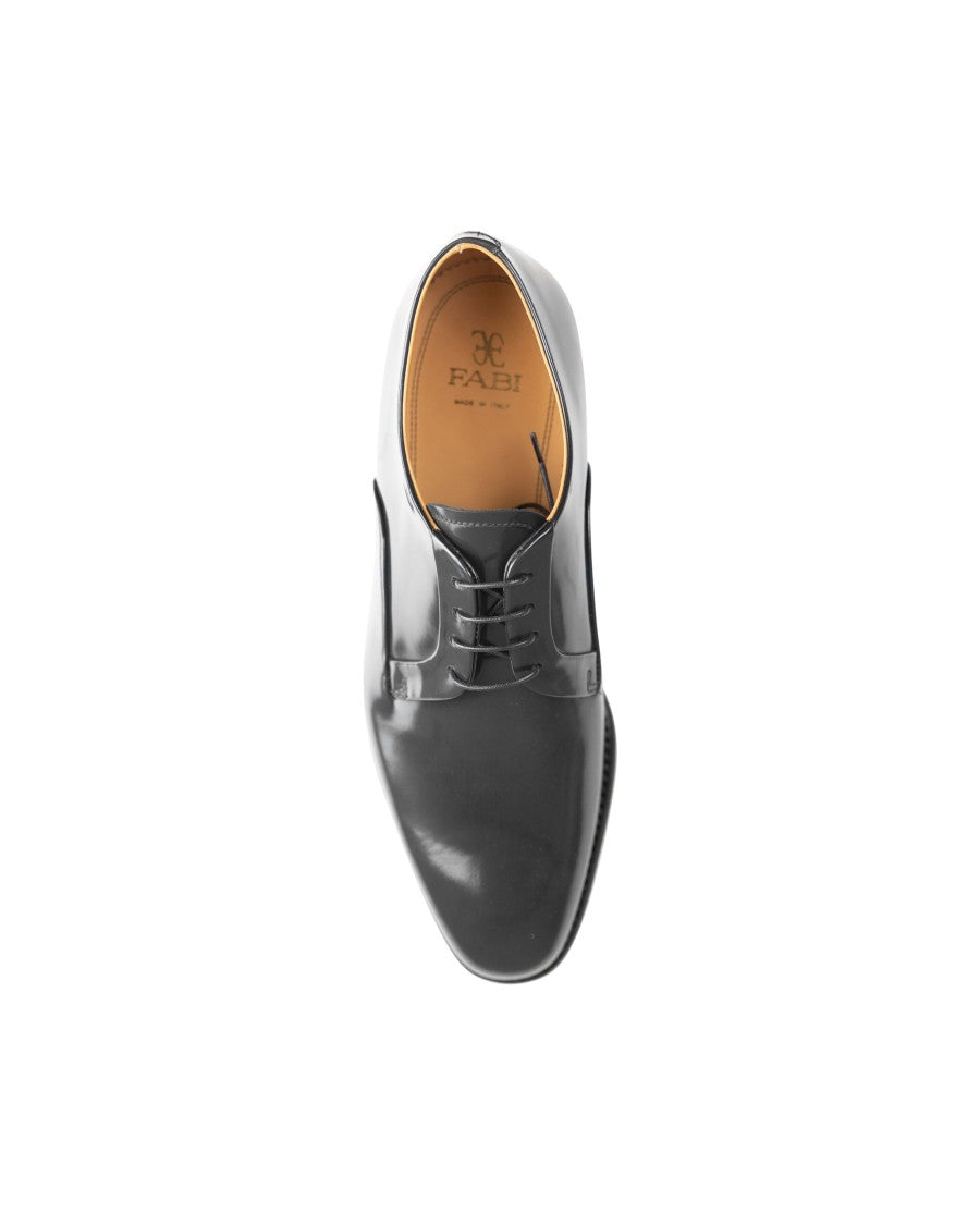Fabi Black Smooth Leather Oxford Shoes