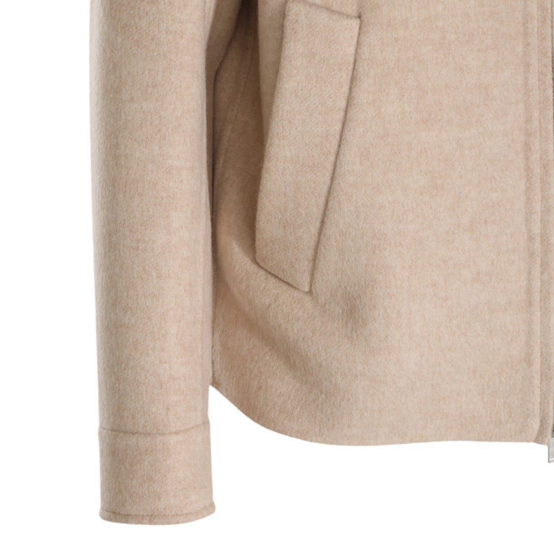 Lardini Minimalist Beige Jacket With High Stand Collar