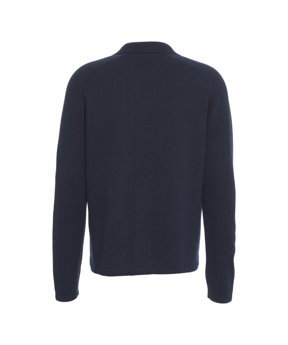 Soft Goat Cashmere Cardigan With Classic Collar