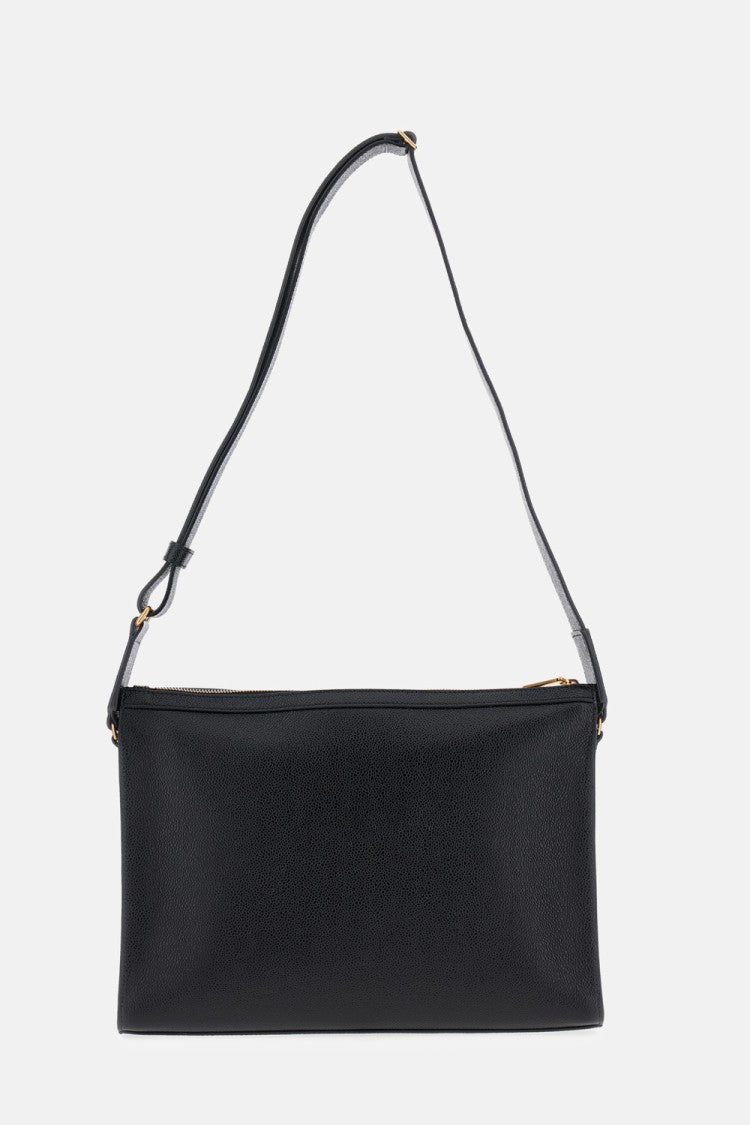 Thom Browne Black Grain Leather Shoulder Bag