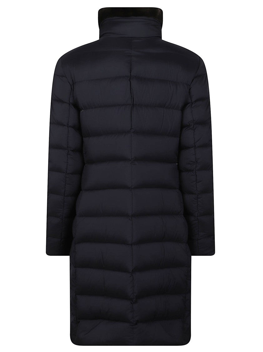 Moorer Vetiver-S3 Quilted Flap-Pocket High-Collar Down Coat