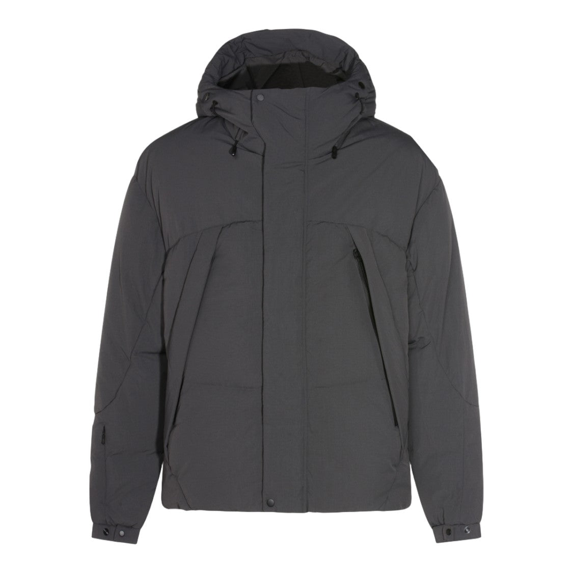 Jg1 Padded Black Coat With High Collar