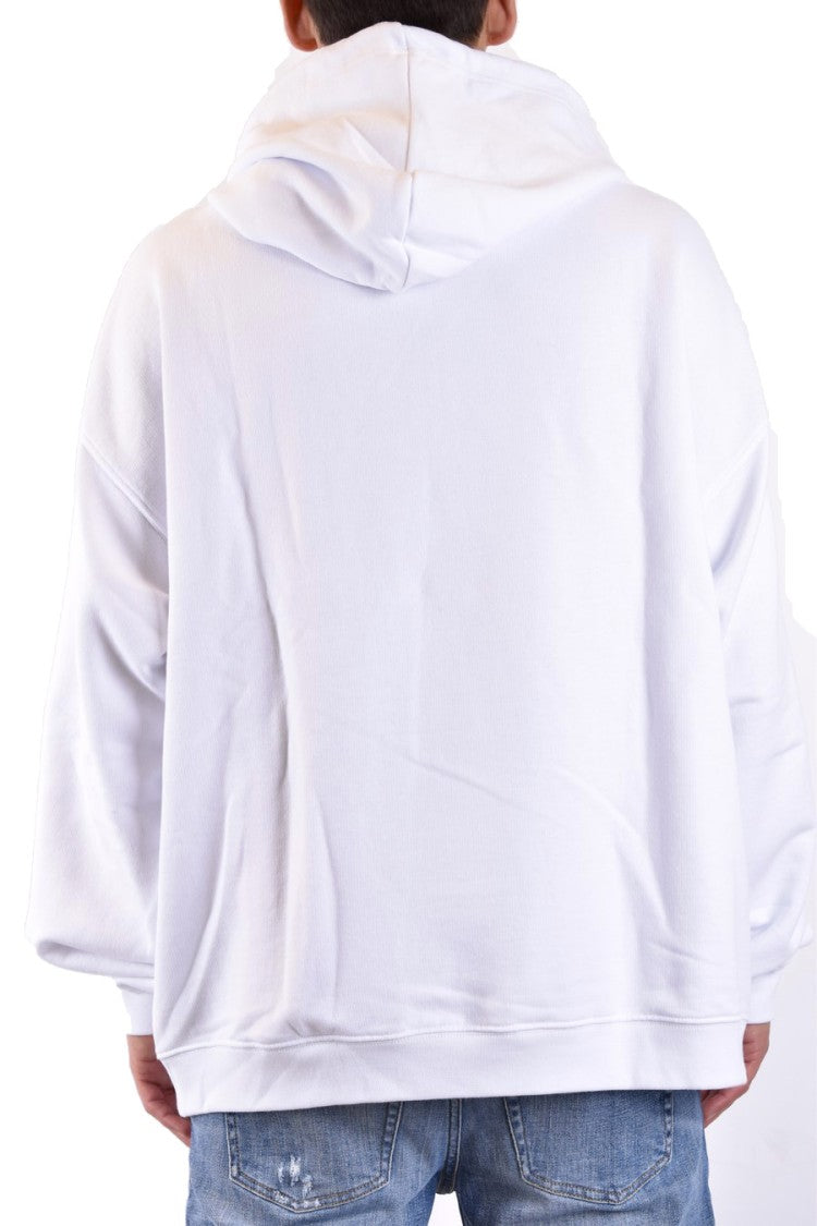 Dsquared2 White Cotton Gradient-Logo Hoodie