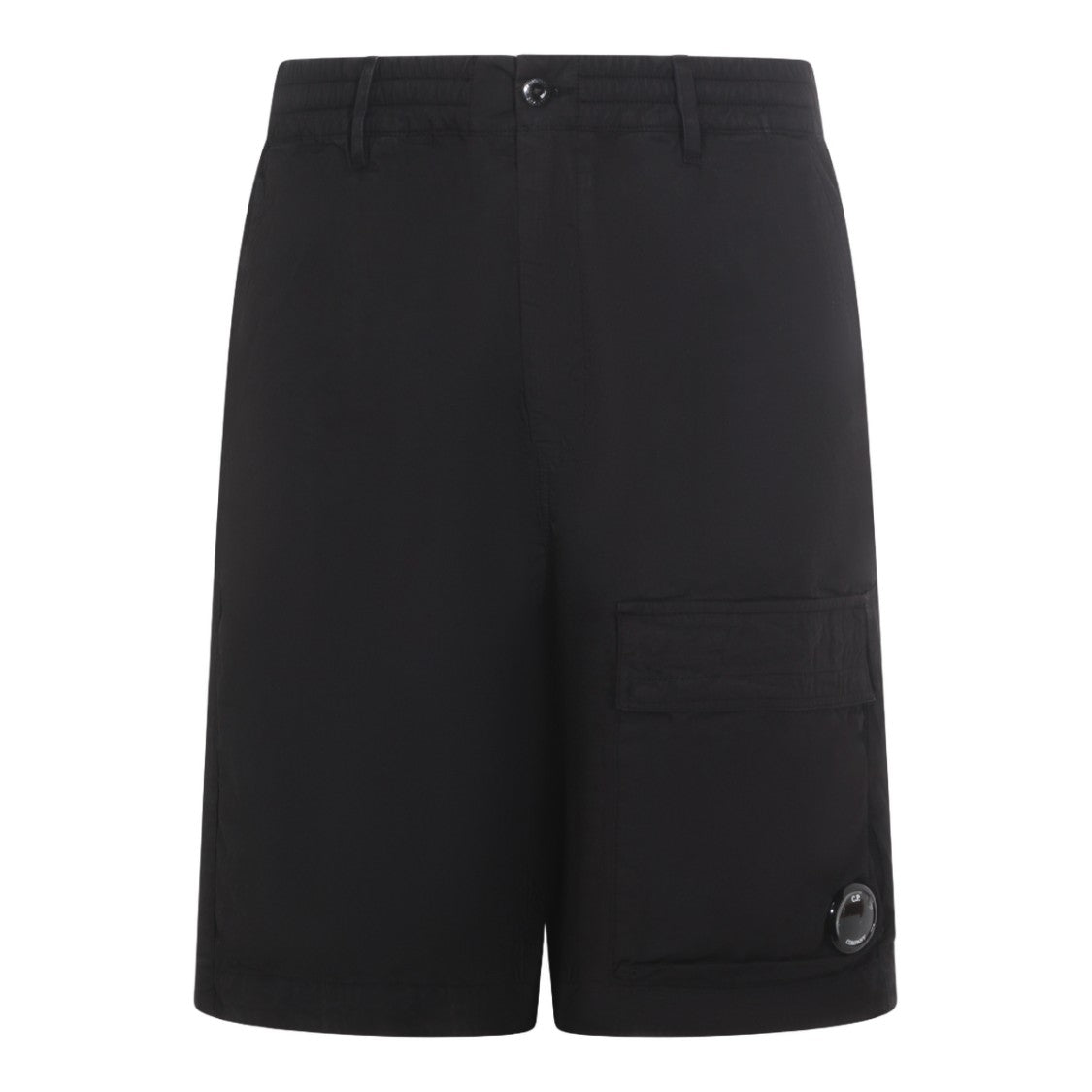 C.P. Company Structured Black Shorts With Cargo Pocket