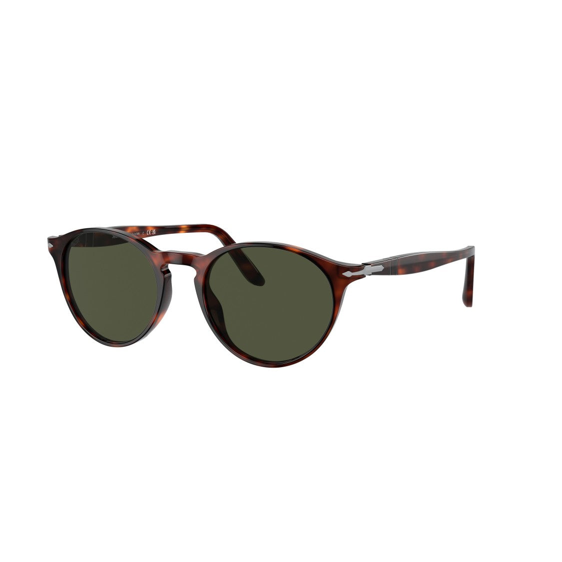 Persol 0Po3092sm Round Tortoiseshell Acetate Sunglasses With Metal Accents