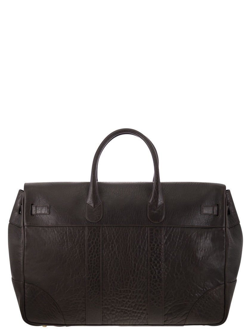 Brunello Cucinelli Country Leather Bag With Texture Grain