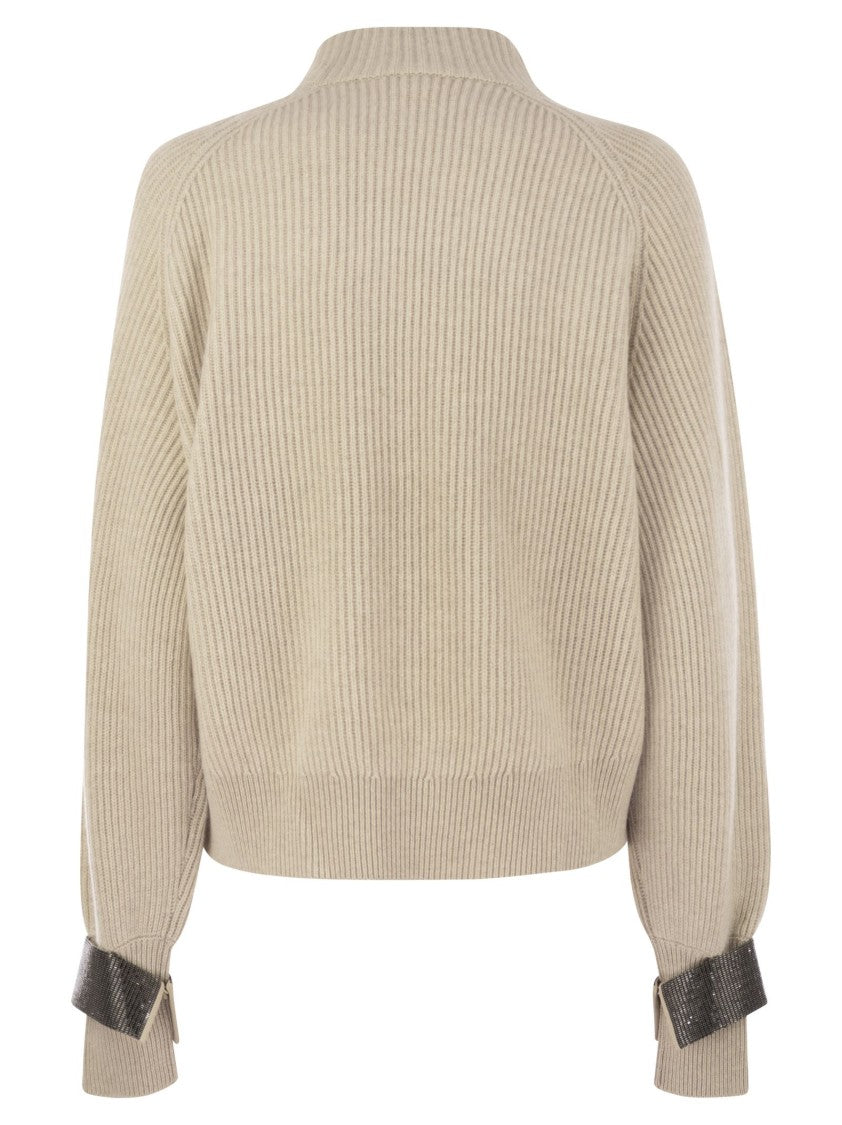 Brunello Cucinelli Cashmere Sweater With Shiny Detail