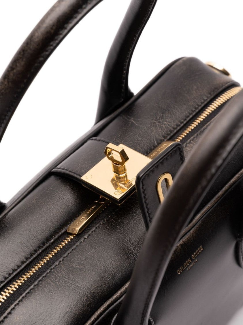 Golden Goose Structured Nero Leather Handbag