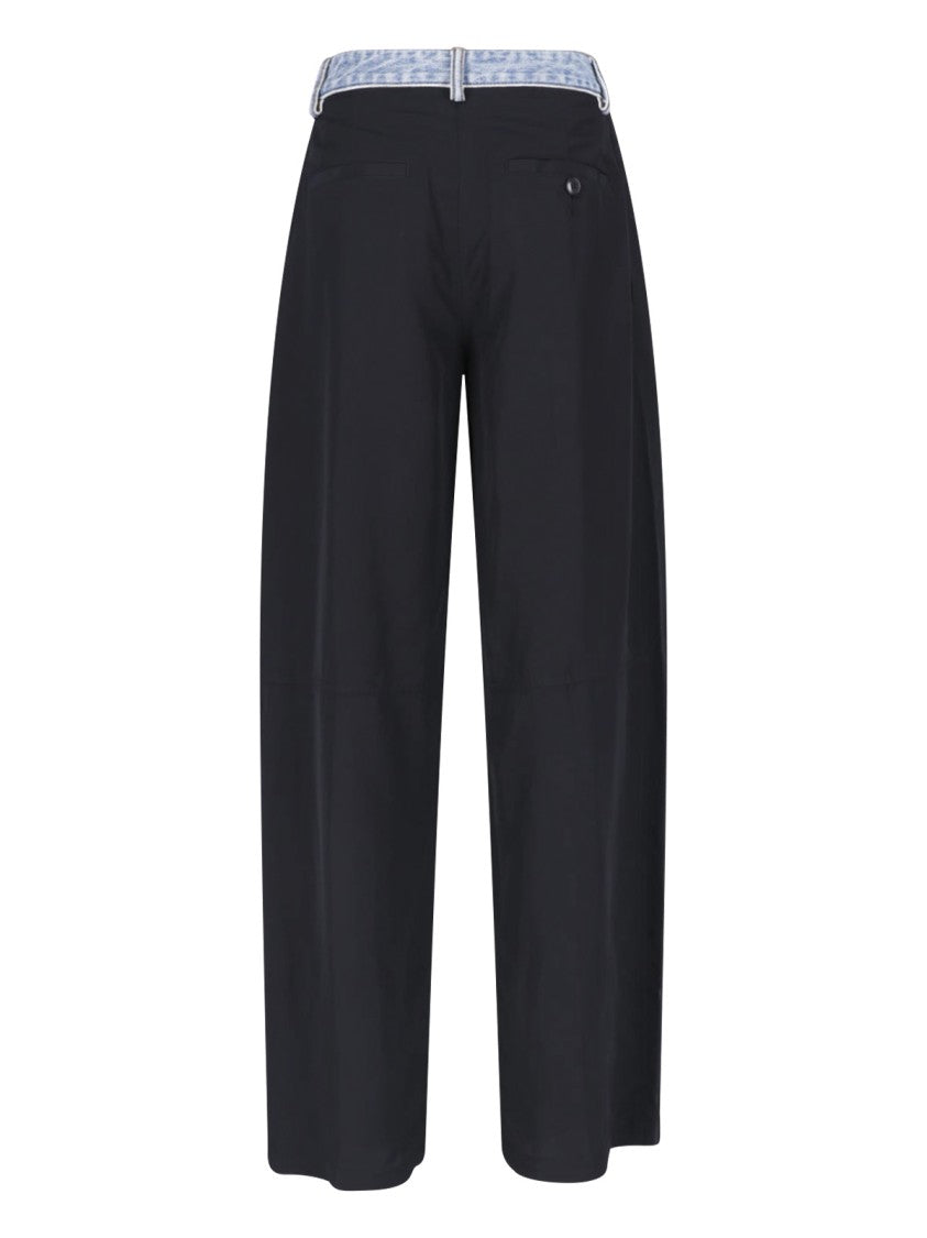 Alexander Wang Black Denim Waistband Straight Leg Trousers