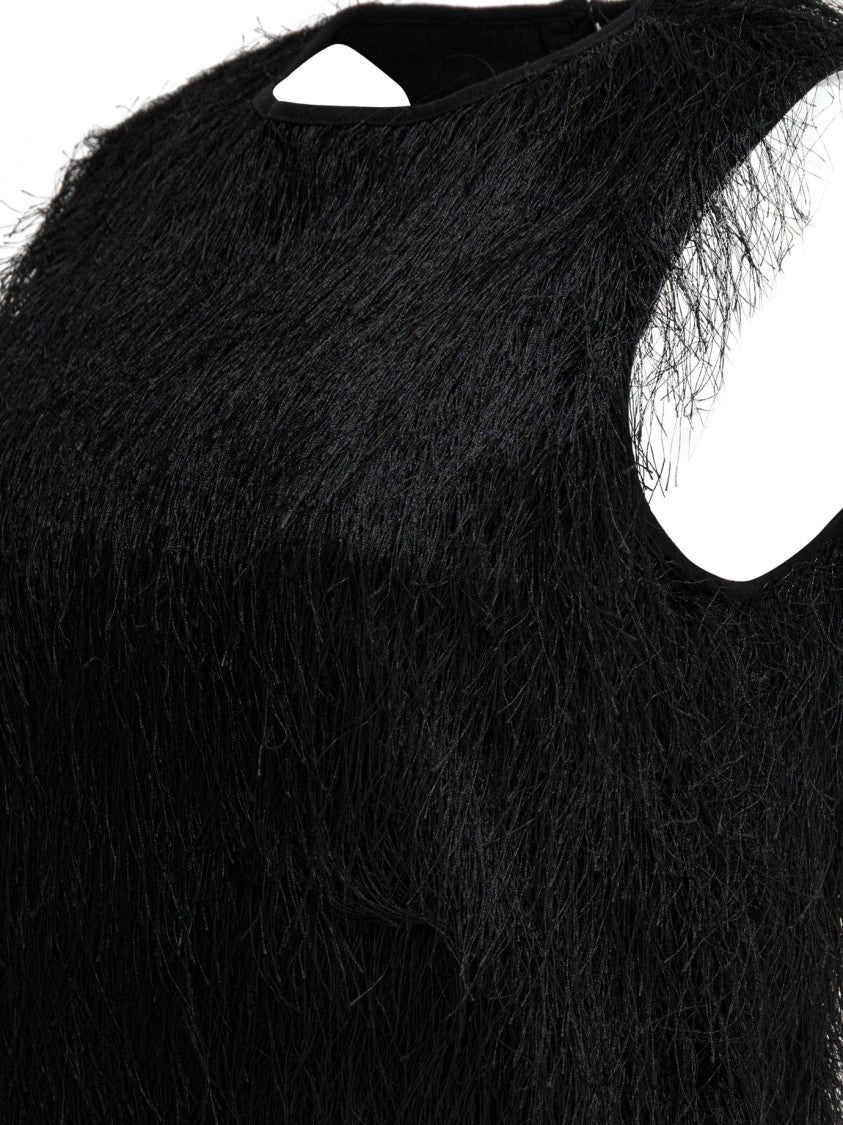 Loulou De Saison Textured Sleeveless Top With Round Neckline And Back Zipper