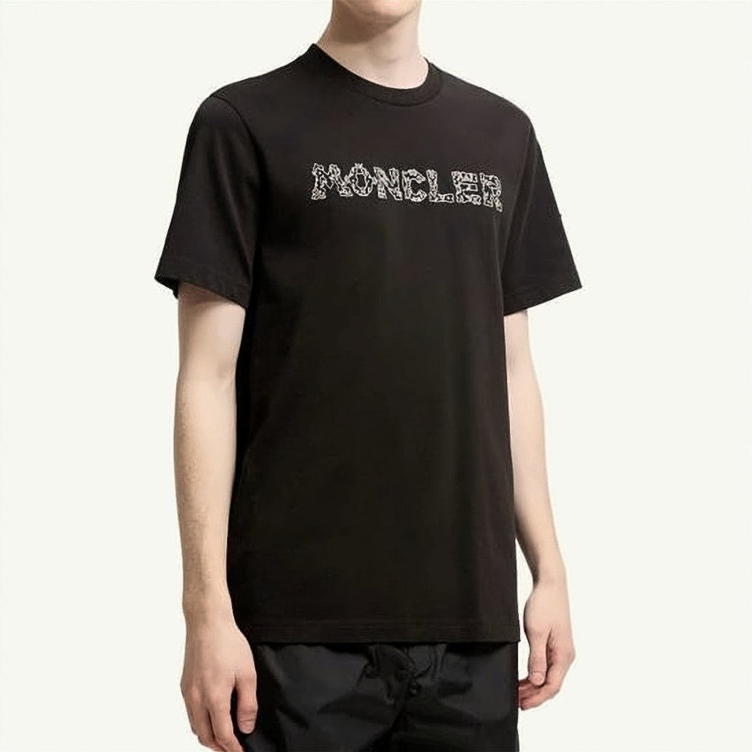 Moncler Cropped Short-Sleeved T-Shirt With Horizontal Stripe