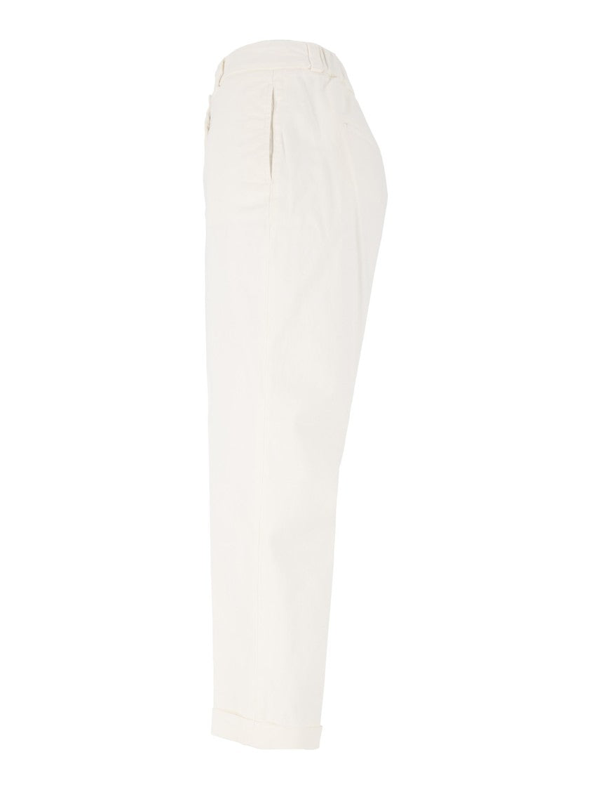 Peserico White Tailored Straight-Leg Formal Pants