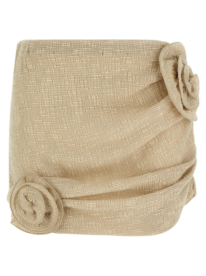 Magda Butrym Crêpe Mini Skirt With 3D Floral Applications