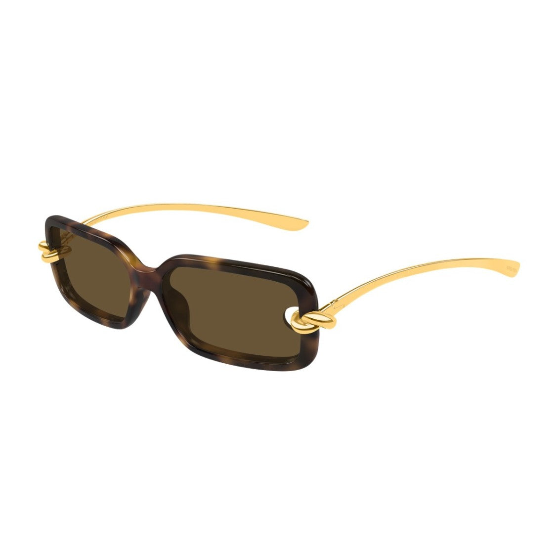 Bottega Veneta Havana Linea Signature Icons Bio-Injected Rectangular Sunglasses
