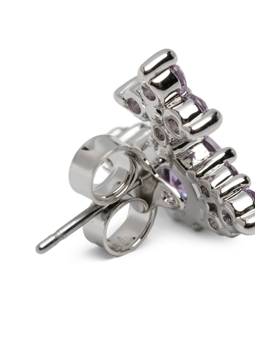 Vivienne Westwood Lavender Gemstone Stud Earrings With Silver-Tone Metal Base