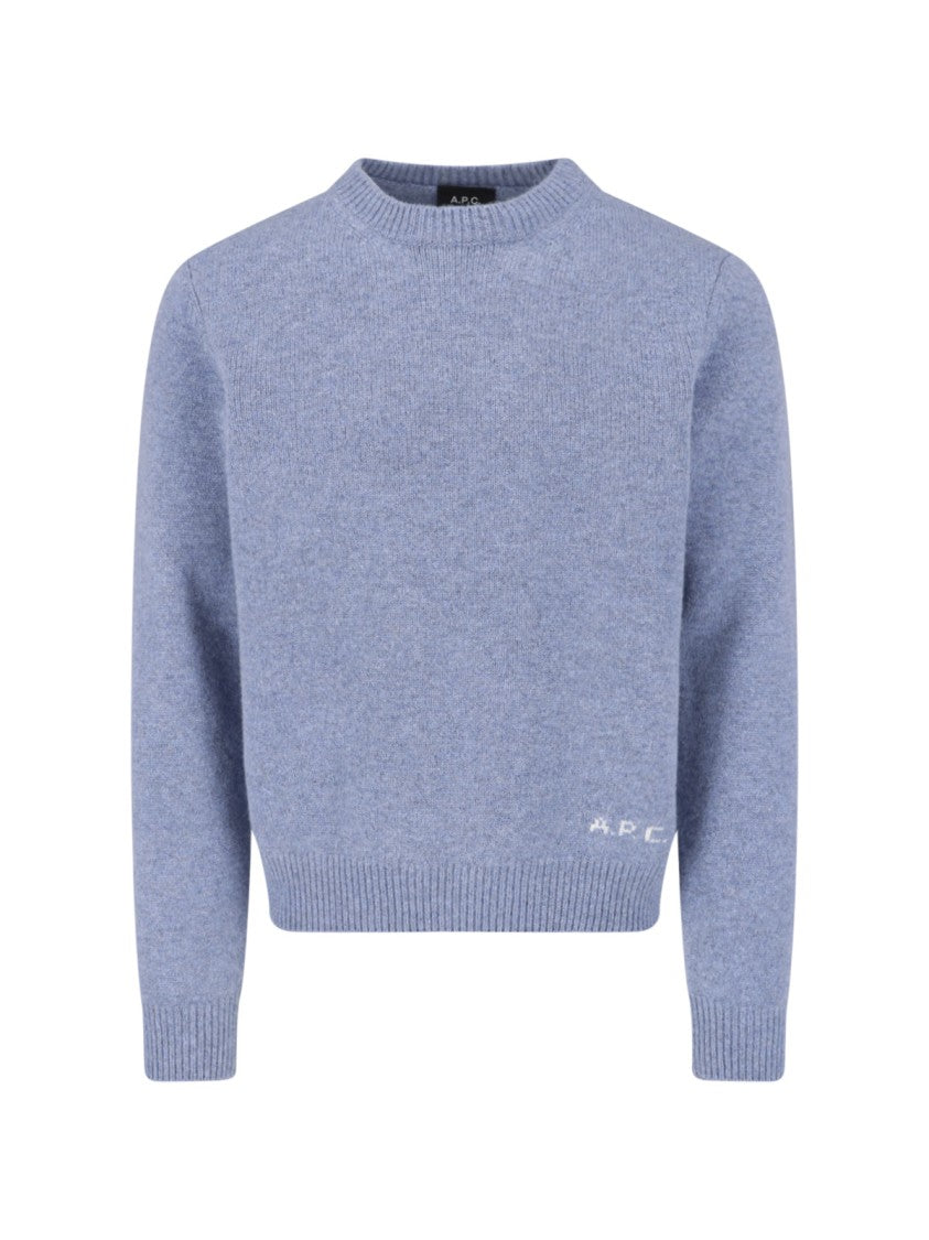 A.P.C. Cropped Fine-Knit Sweater With Crew Neckline
