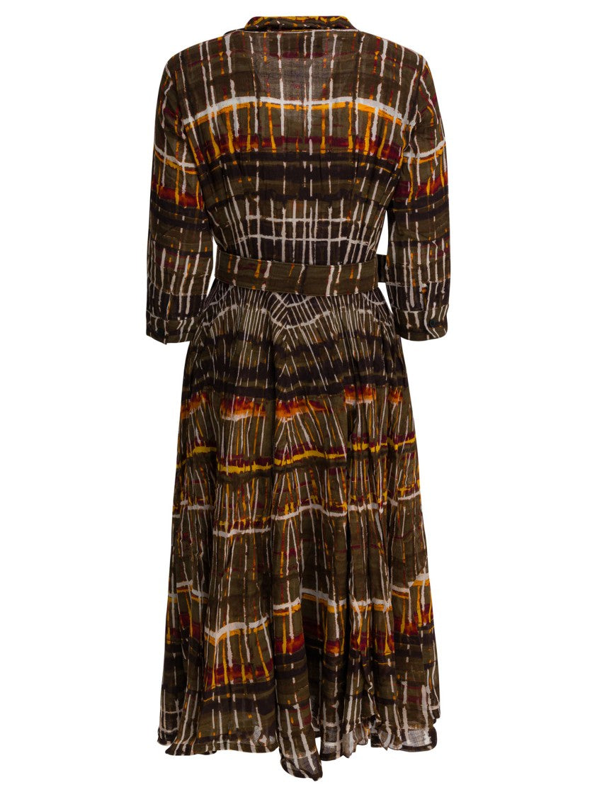 Samantha Sung Mid-Length Wool Dress With Button-Down Front