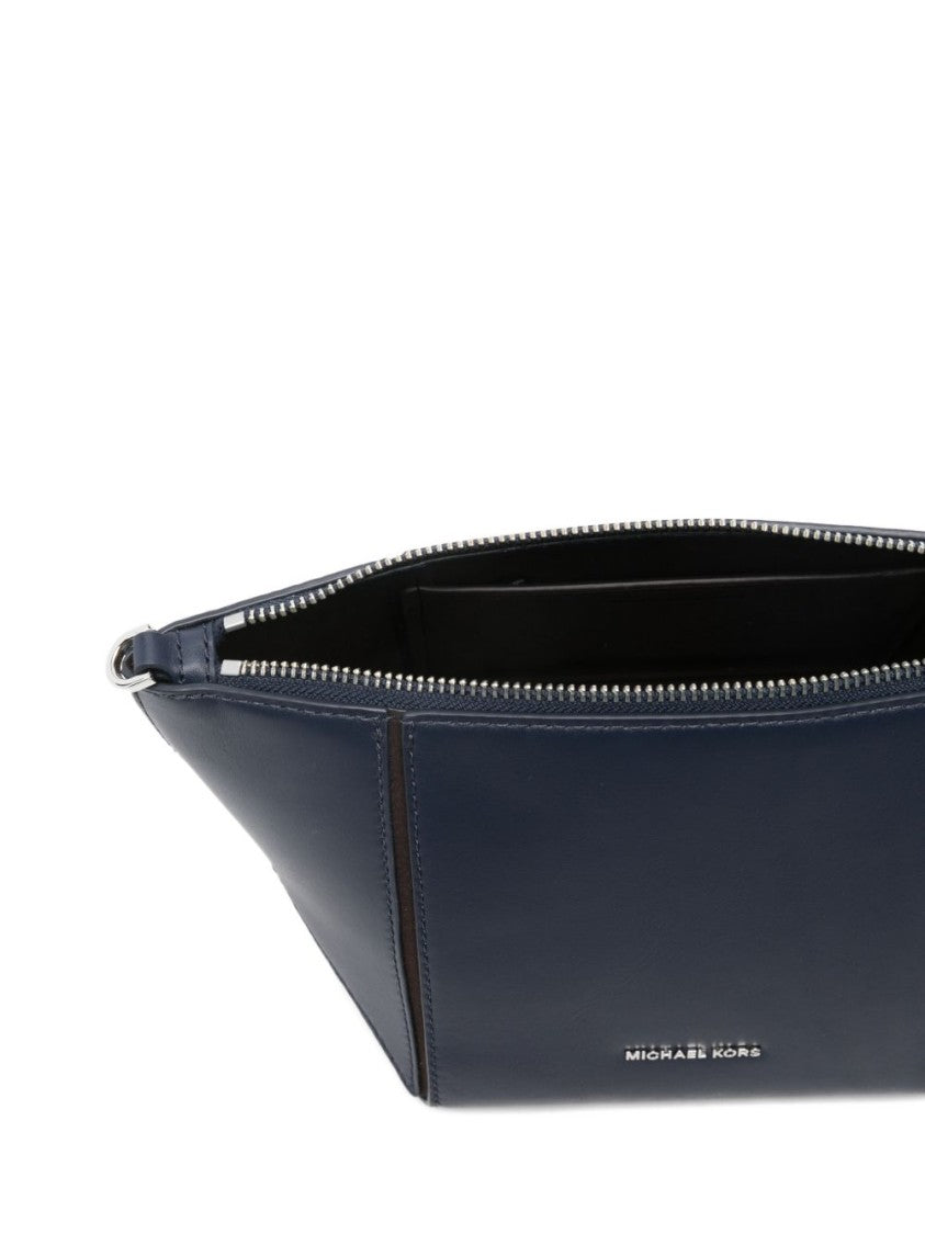 Michael Kors Compact Blue Calf Leather Shoulder Bag