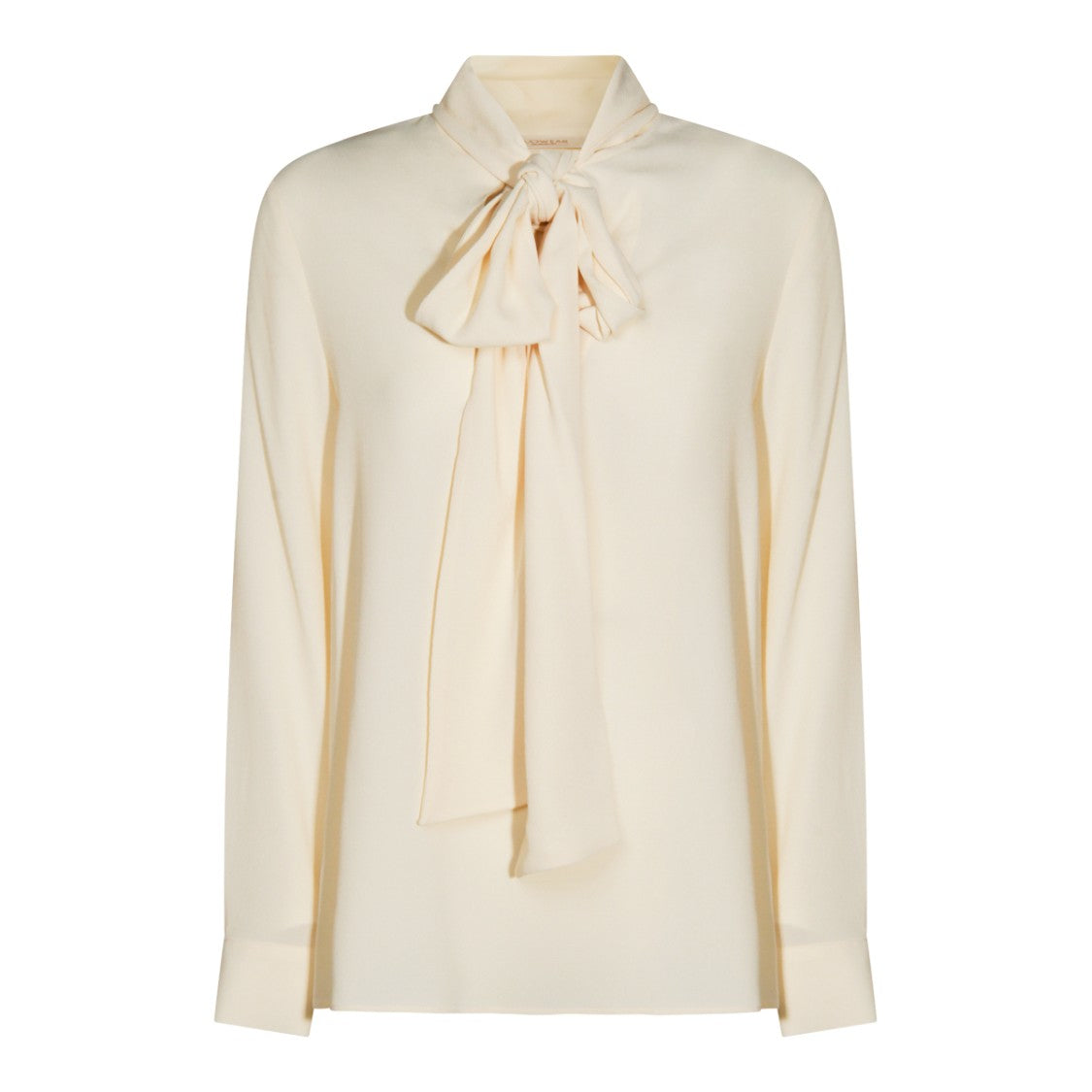 Glanshirt Long-Sleeved Cream Shirt With Tied Bow