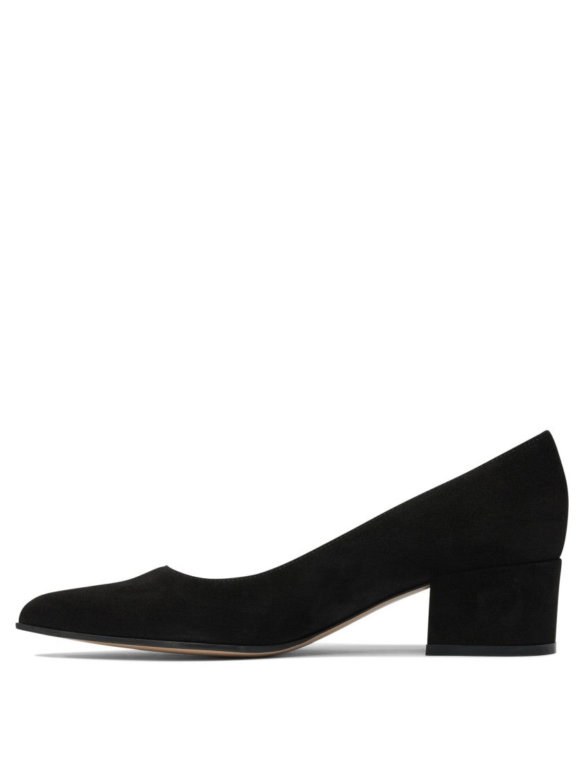 Gianvito Rossi Black Suede Heeled Pumps