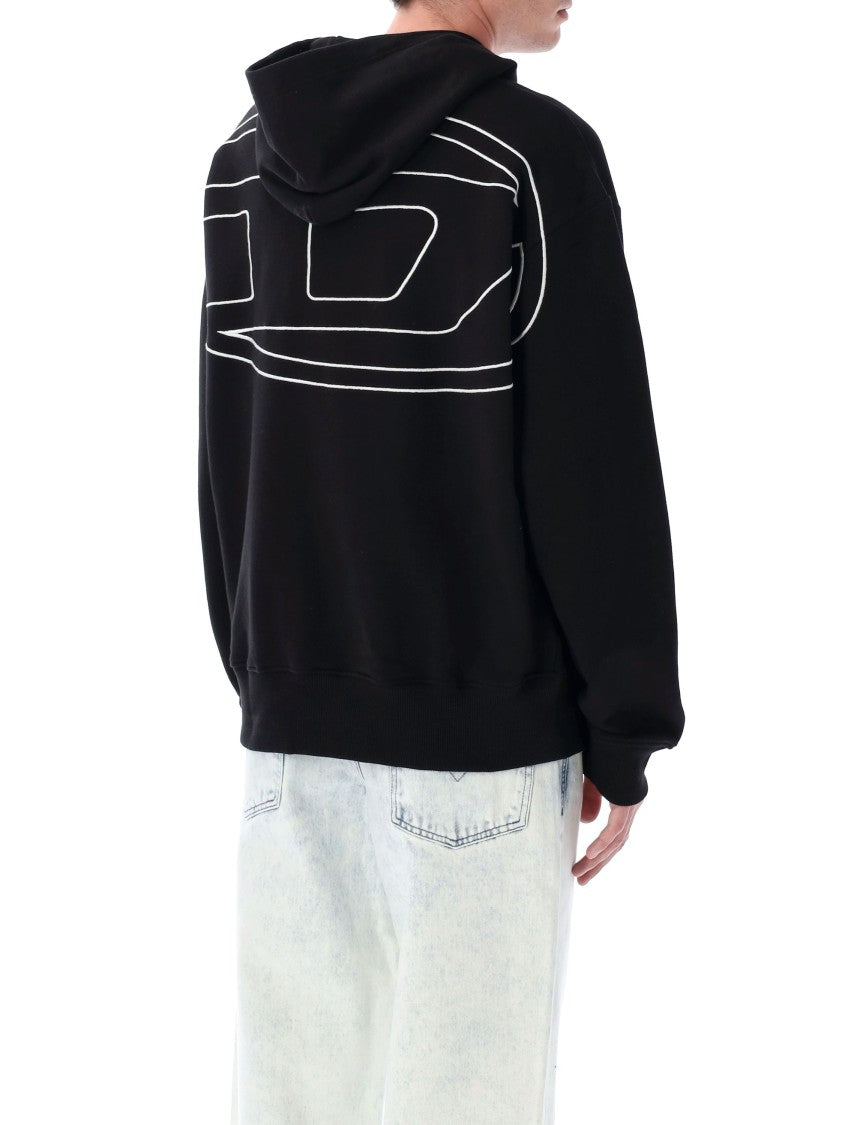 Diesel S-Macs-Hood-Megoval-D Relaxed Fit Black Hoodie