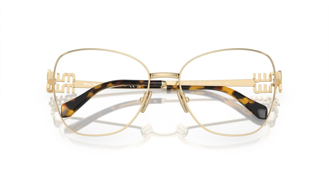 Miu Miu 0Mu 50Xv Oversized Gold Metal Frame Eyeglasses