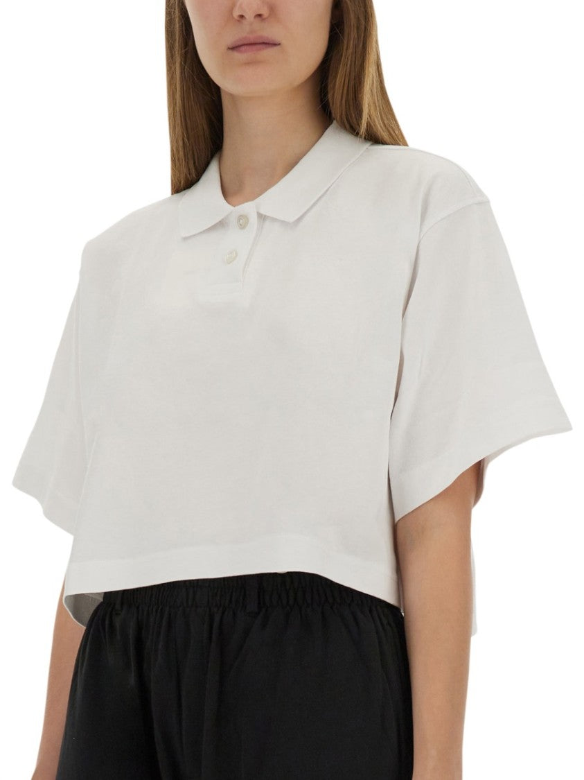 Alexander Wang Cropped Jersey Polo Shirt