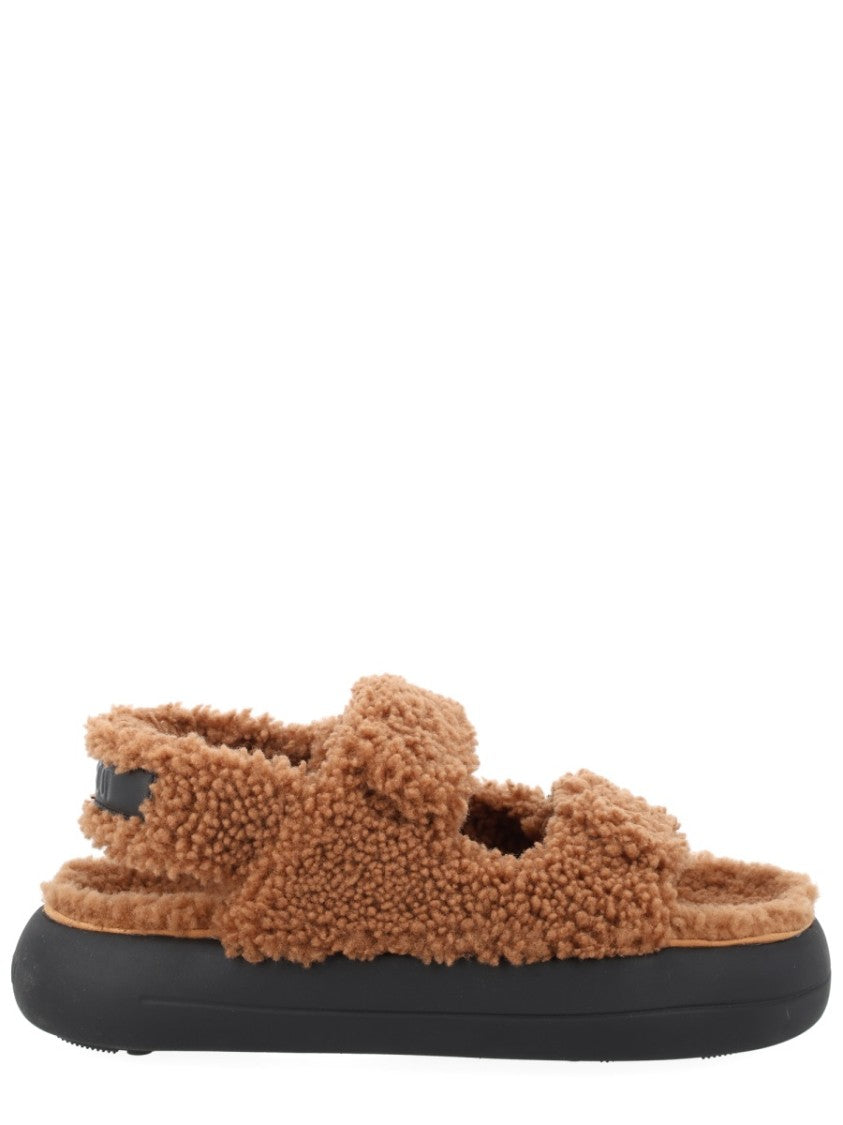 Moon Boot Shearling Dual Strap Sandals