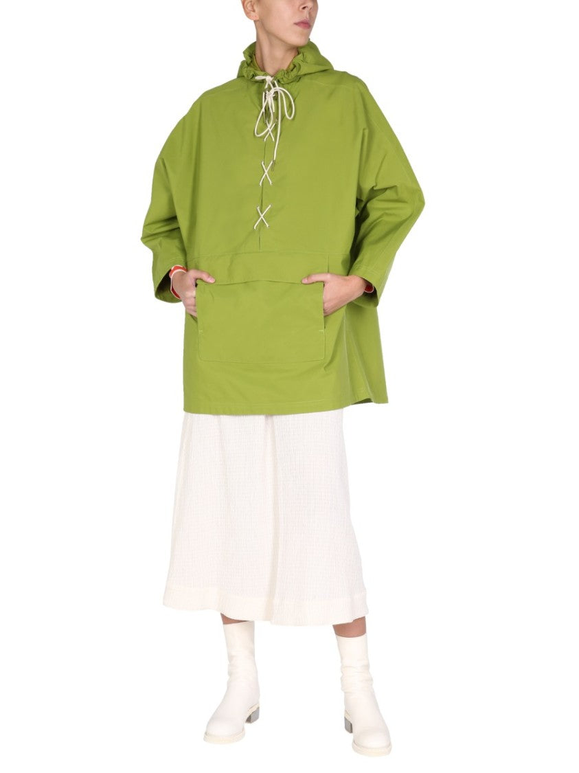 Barbour Boxy Silhouette Parka With Lace-Up Front