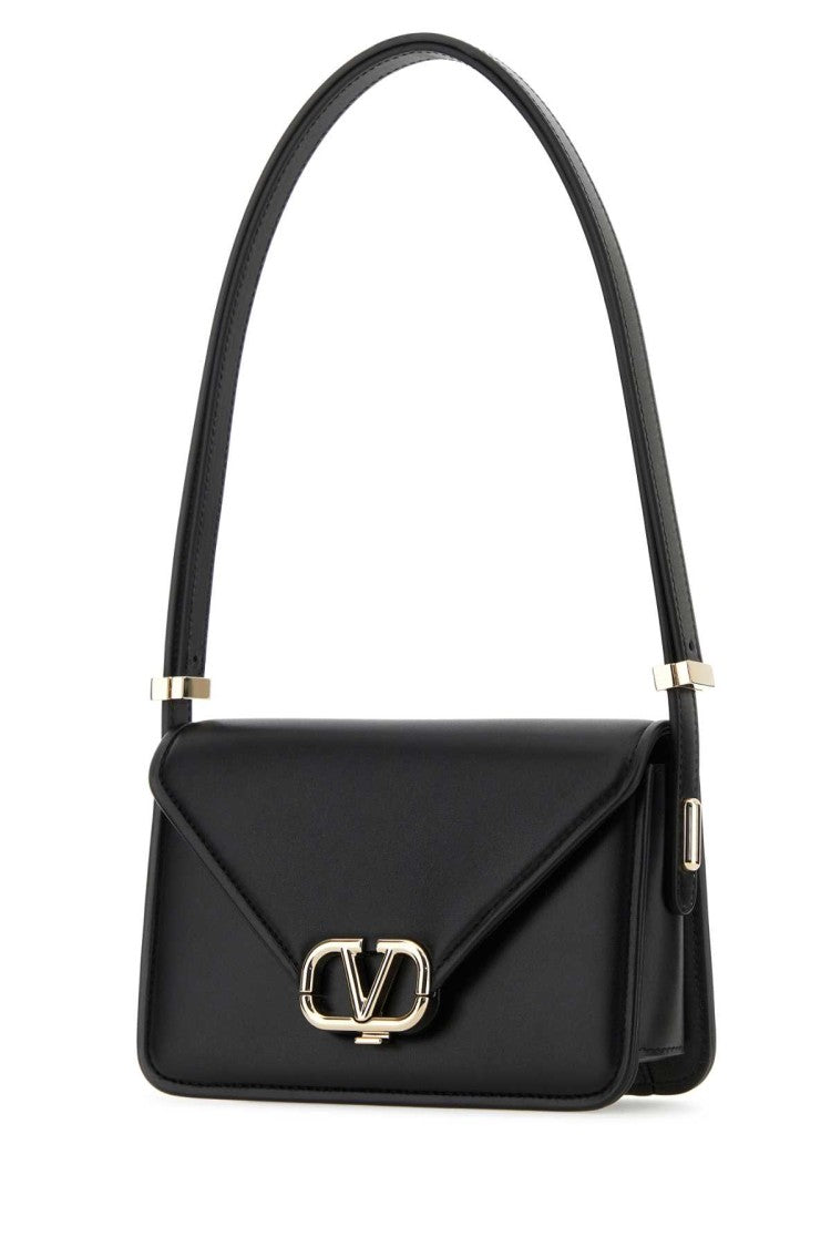 Valentino Garavani Black Leather Vlogo Crossbody Bag