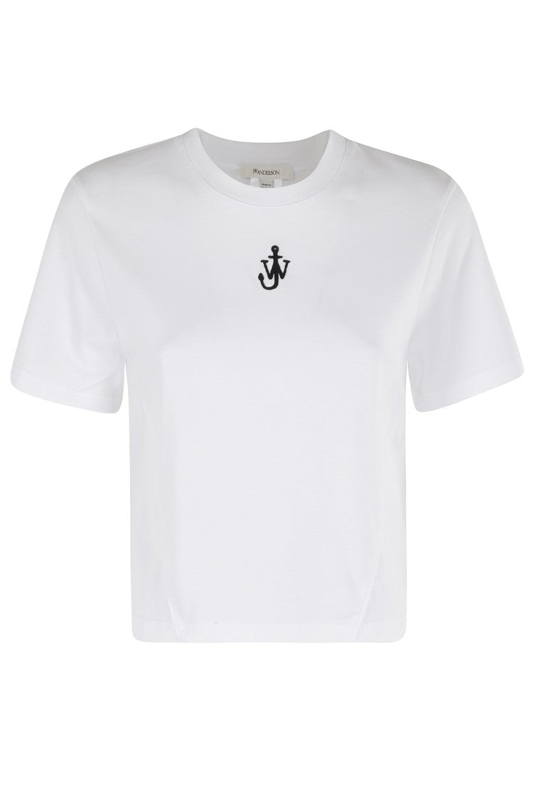 J. W. Anderson Anchor Embroidery Panelled Cropped Tshirt