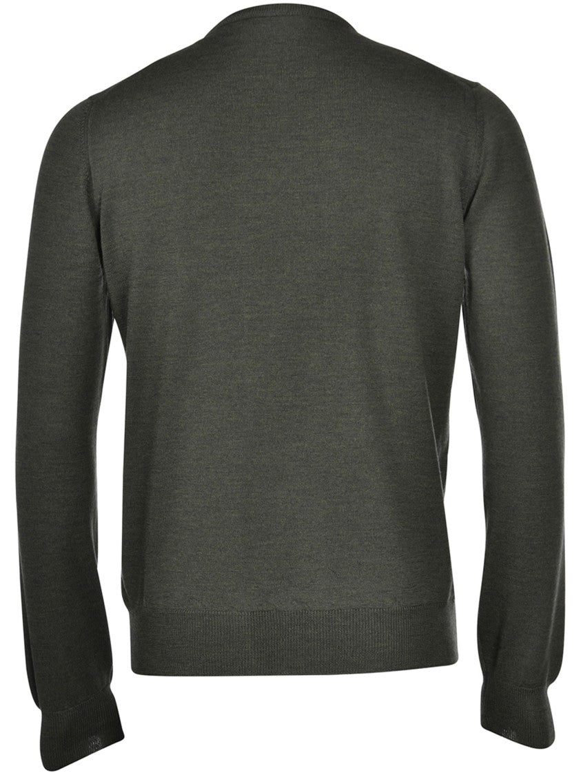 Gran Sasso Finely Knit Wool Sweater With Classic Crew Neckline