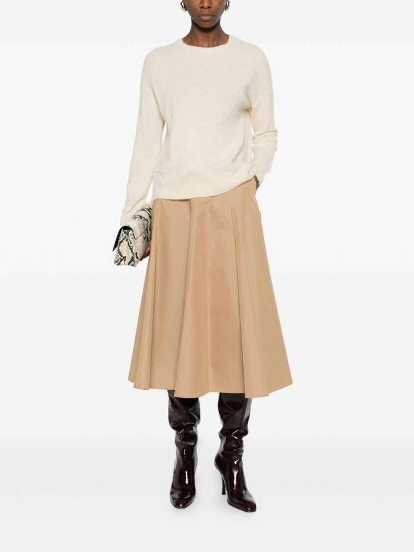 Majestic Filatures Long-Sleeved White Wool Blend Sweater