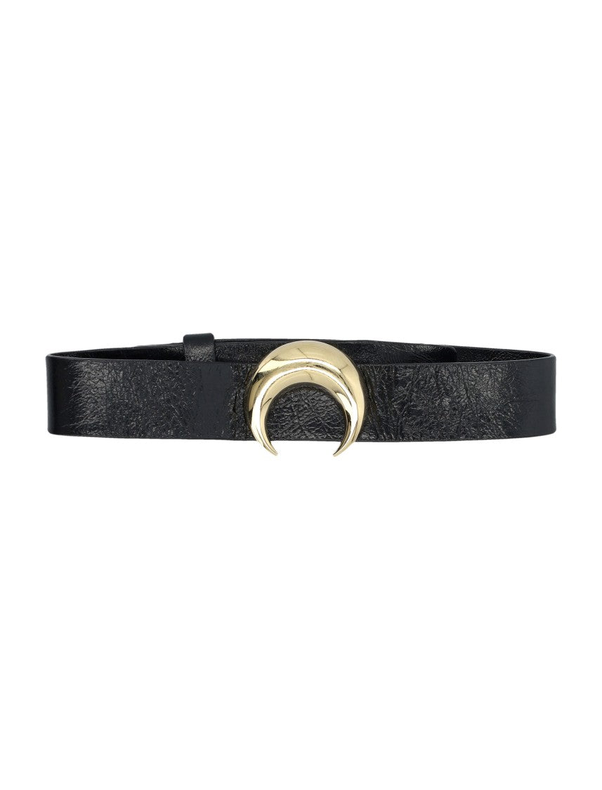 Marine Serre Textured Leather Moon Charm Choker