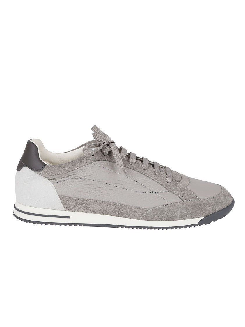 Brunello Cucinelli Low-Profile Sneakers With Smooth And Suede Leather Panels